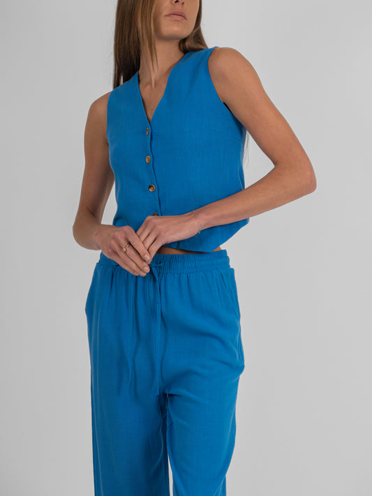 Ensemble sans manches en lin - P1