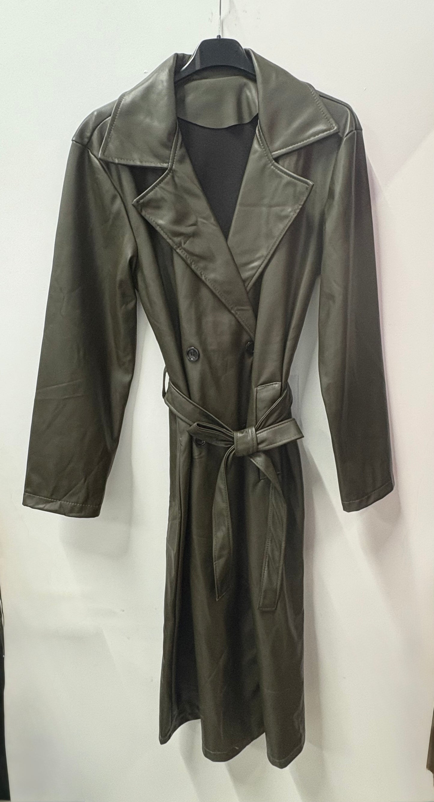 Trench long en similicuir Valeria