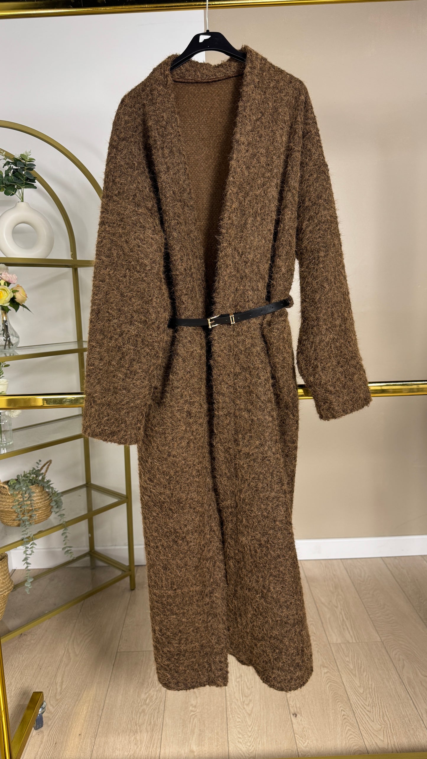 Gilet long pilou pilou avec ceinture