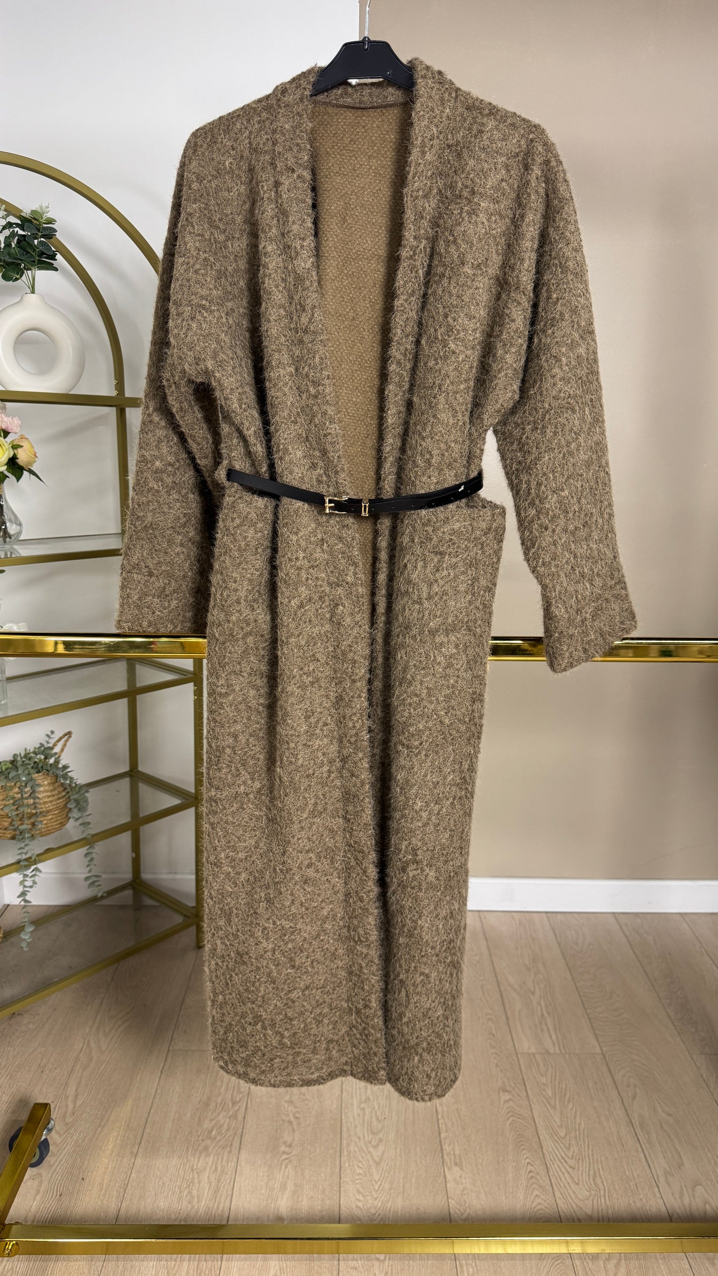 Gilet long pilou pilou avec ceinture